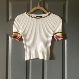 Cropped ribbed tee